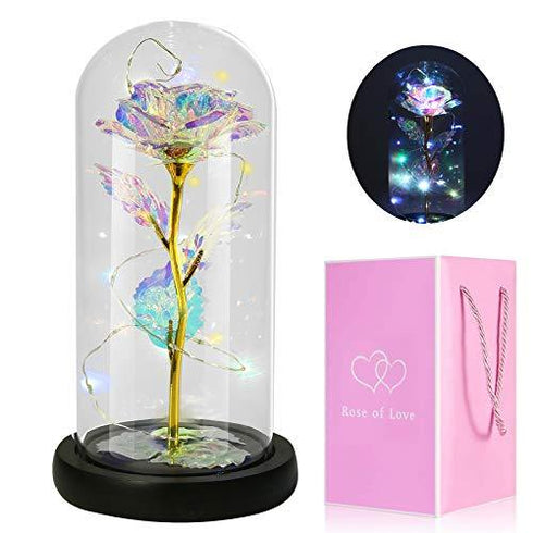 Galaxy Rose Gift with LED string lights
